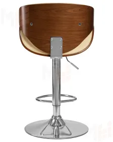 Стул барный DOBRIN KARTER (коричневое дерево, кремовый)
