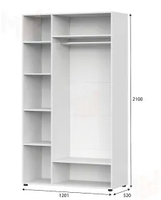 Шкаф трехстворчатый Токио Белый текстурный