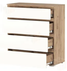 Комод  ГРЕТТА  4Я Крафт золотой-Белый