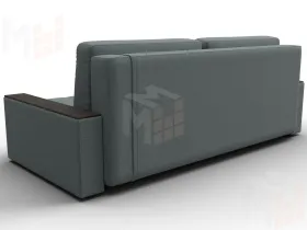 Диван прямой с декором Лига-096 НПБ ( Амур 07 серый/черный )