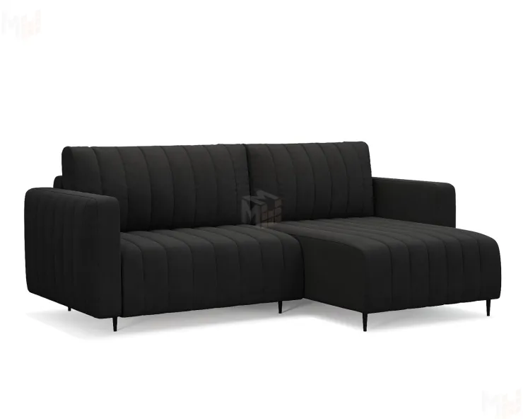 Угловой диван Флорент (Велюр черный НВ-178 17)