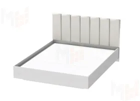 Кровать арт. 031 (Полосы) экокожа Sontex Milk (ЛН) 1600x2000