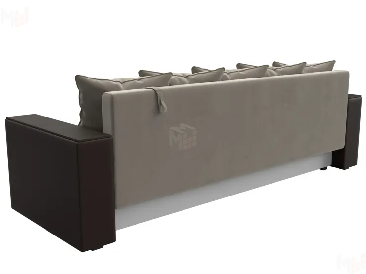 Диван прямой Дубай Лайт полки слева ( Бежевый\Коричневый )