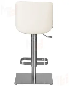 Стул барный DOBRIN ALDO (белый PU P23, основание из нержавеющей стали)