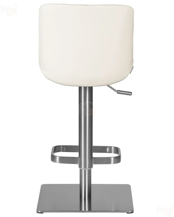 Стул барный DOBRIN ALDO (белый PU P23, основание из нержавеющей стали)