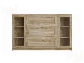 Тумба Сириус 2 двери со стеклом и 3 ящика 156*95 Сонома