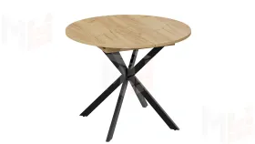 Стол обеденный раздвижной Мэдисон Тип 1 Черный муар, Дуб Крафт золотой