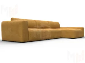 Диван угловой Лига-066 НПБ Лонг угол правый ( BRUT 10 желтый )