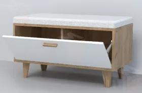 Обувница Об-1 Эго на ножках   Дуб Крафт/Белый Глянец