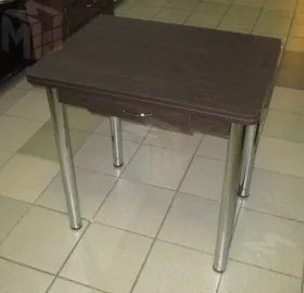 Стол Ломберный поворотно-раскладной с ящиком 780*580 (венге) ножки хром