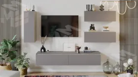 Гостиная Глосс №7 -  ГН 319.07 Баттл Рок, Стекло Светлый Stone