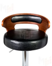 Стул барный DOBRIN FRED (коричневое дерево, чёрный)