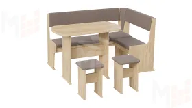 Кухонный уголок Рио Дуб Крафт золотой, Микровелюр Duna Stone