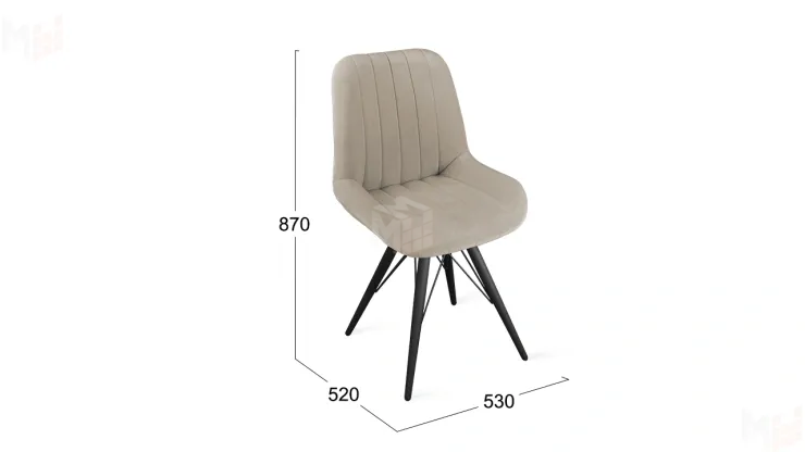 Стул Марвел К3 Исп. 2 Черный муар Велюр Confetti Smoke