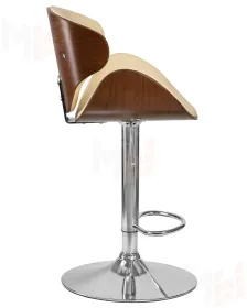 Стул барный DOBRIN KARTER (коричневое дерево, кремовый)