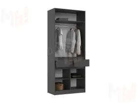 Шкаф Роджина 2-х створчатый (графит/крафт белый)