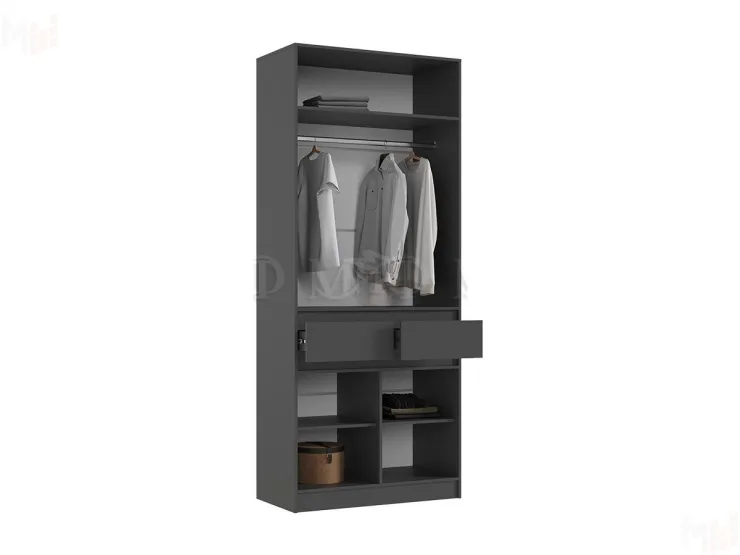 Шкаф Роджина 2-х створчатый (графит/крафт белый)