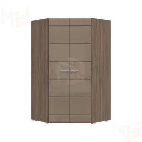 Шкаф угловой 2х ств Симба шимо темный - кофе с молоком