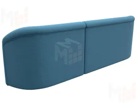 Диван прямой Лига-027 угол правый ( Амур голубой )