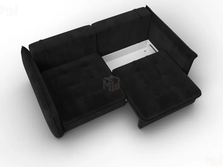 Диван прямой Лига-100 НПБ ( SEVEN 35 черный )