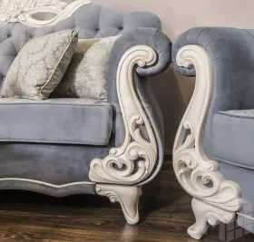 Диван Афина 3х местный крем серый