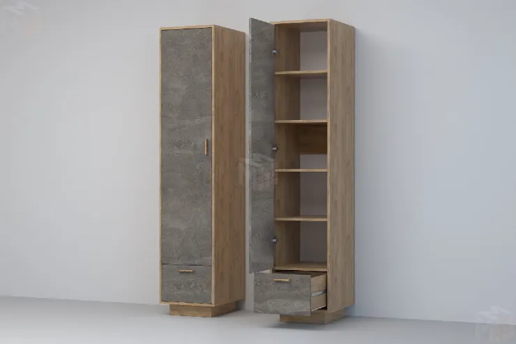 Пенал П-1 ПД Эго  Дуб Крафт Золотой/Камень Темный