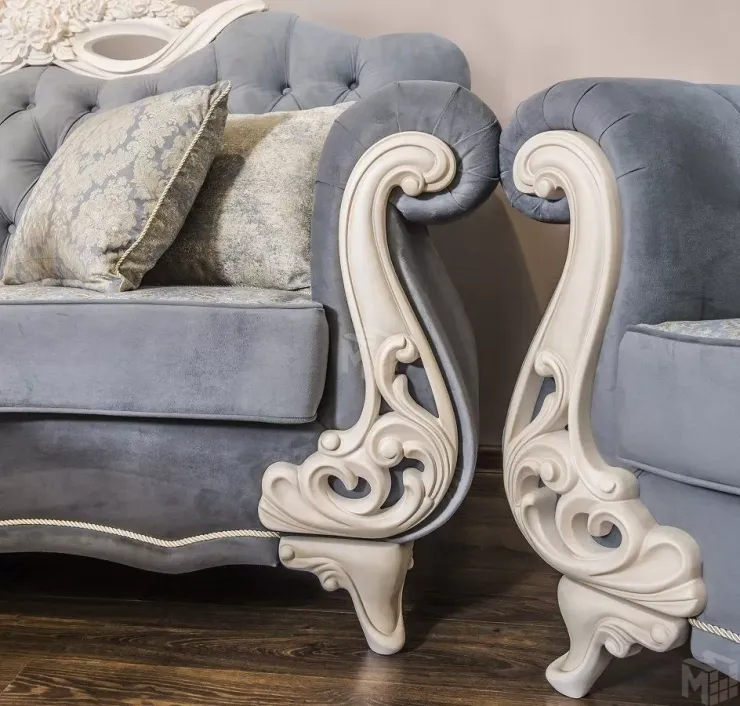 Диван Афина 3х местный крем серый