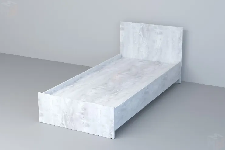 Кровать  0,9 Эго 032 с низким щитком Бетон Светлый 