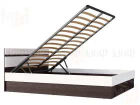 Кровать Ким 1,6 с подъемным механизмом (венге/белый глянец)