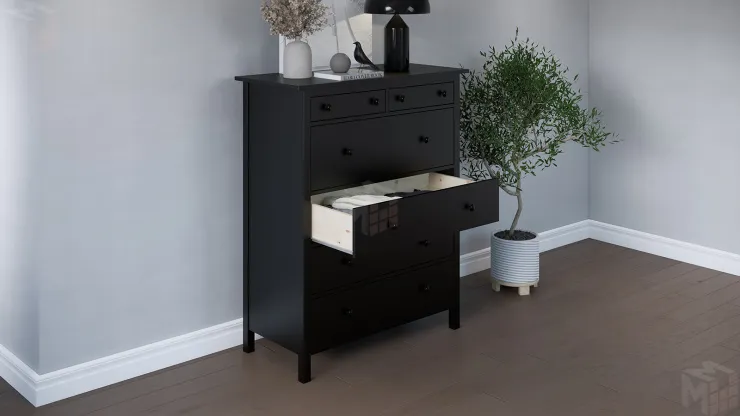 Комод КЫМОР 6 ящиков черный