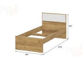 Кровать одинарная (0,9 x 2,0)  Милан Дуб Золотой