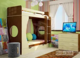 Двухъярусная кровать Фанки Кидз-2 + комод 13/5 СВ