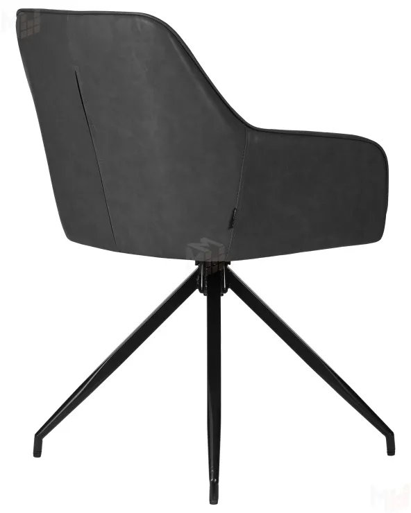Стул обеденный DOBRIN DANIEL (черные ножки, винтажная антрацитовая экокожа (RU-08))