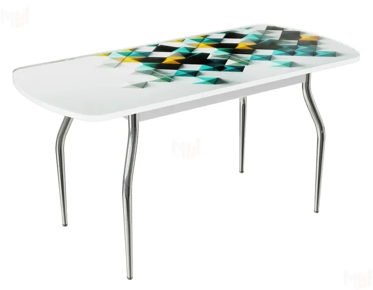 Стол раздвижной с фотопечатью Текстура-2, ноги изогнутые