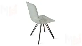 Стул Хьюго К4 Черный муар, Велюр Confetti Silver