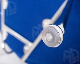 Кресло дизайнерское DOBRIN EMILY (синяя ткань AF6, хромированная сталь)