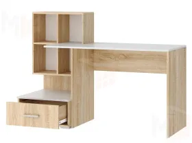 Компьютерный стол ПКС-10 Дуб Сонома - Белый глянец