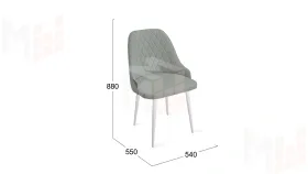 Стул Гранд К1К Белый матовый, Велюр Confetti Silver