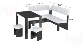 Кухонный уголок Альфа - МФ-100.001 Венге Цаво, Белый кожзам