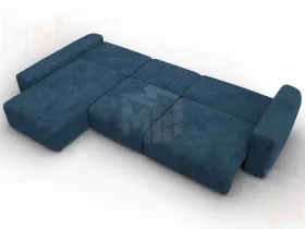 Диван угловой Лига-066 НПБ Лонг угол левый ( BRUT 11 синий )