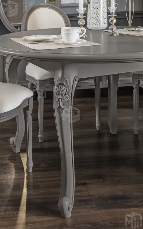 Стол Мокко круглый серый камень