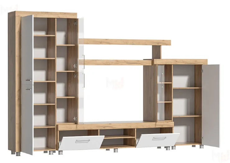 Гостиная Аллегро 1 Дуб Крафт/Белый Глянец