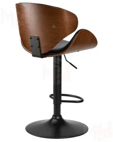 Стул барный DOBRIN KARTER BLACK (коричневый орех дерево (BWW), черный PU)