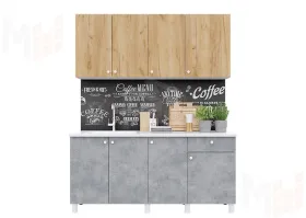 Кухня POINT 170 Крафт золотой/Бетон