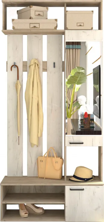 Прихожая Орион-2 (дуб серый крафт/белый крафт)