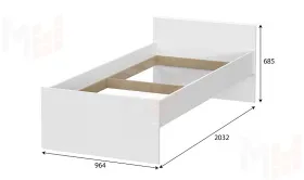Кровать одинарная с выкатными ящиками  (0,9 x 2,0)  Токио Белый текстурный