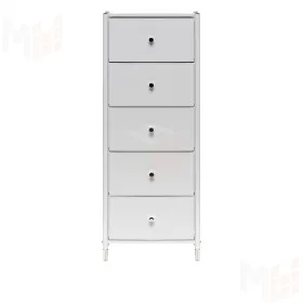 Комод Leset Нирита/Хайди, 5 ящиков, Белый (Белый/Белый)