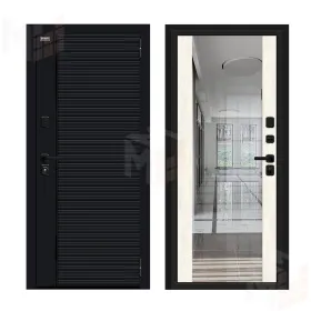 Входная металлическая дверь Лайнер-3 Total Black/Nordic Oak