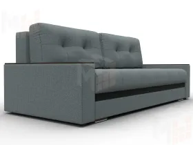 Диван прямой с декором Лига-096 НПБ ( Амур 07 серый/черный )