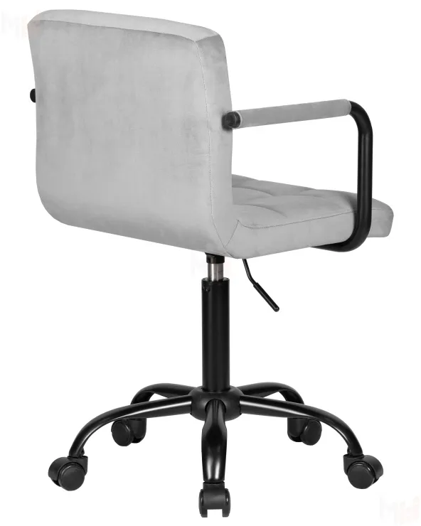 Офисное кресло для персонала DOBRIN TERRY BLACK (серый велюр (MJ9-75))